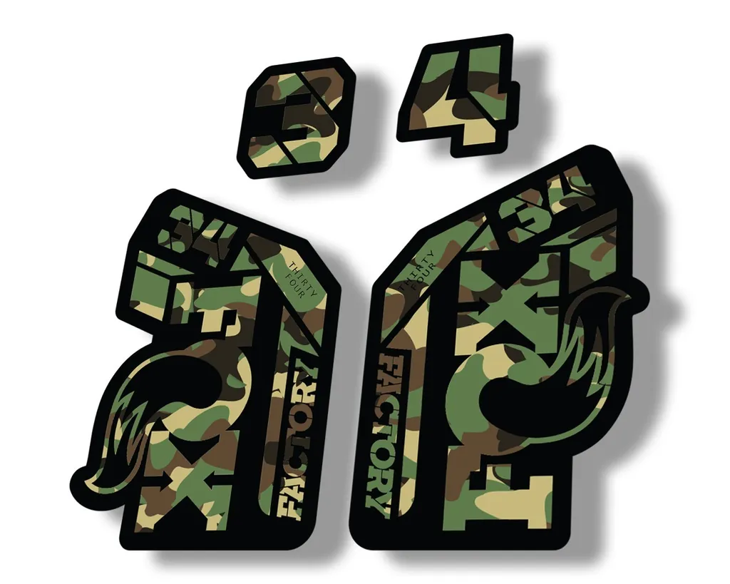 FOX 34 2021 Factory Forks Suspension Decal Sticker Camo - 1