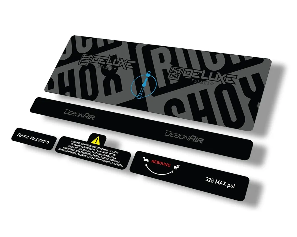 Rock Shox 2021 Deluxe Select Plus Rear Shock Decal Sticker Adhesive Set Gray - 1
