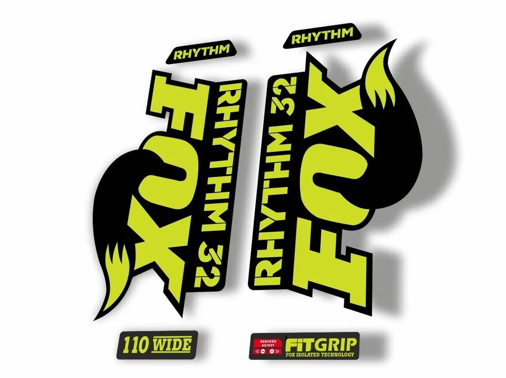 FOX 32 Rhythm 2018 Forks Suspension Factory Decal Sticker Adhesive Lime Green - 1