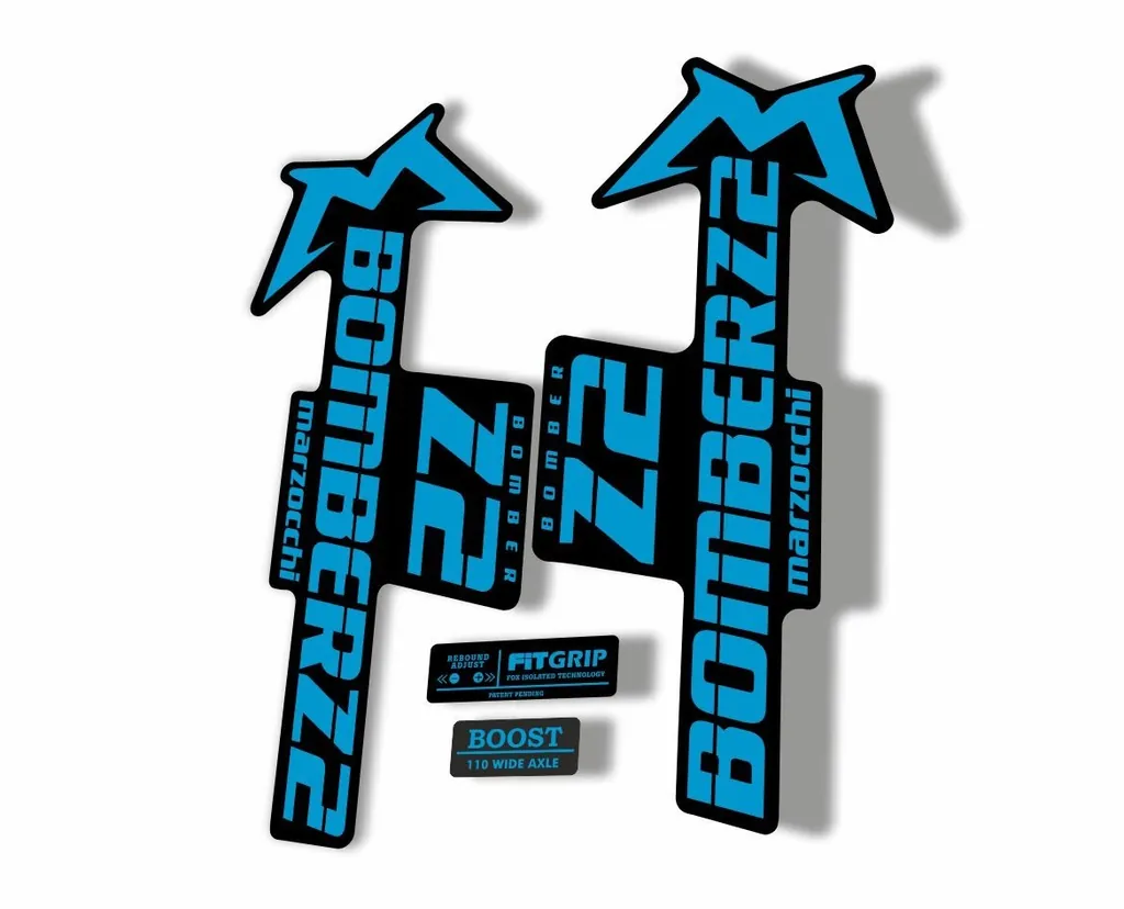 Marzocchi Bomber Z2 2020 Fork Suspension Sticker Decal Kit Adhesive Blue - 1