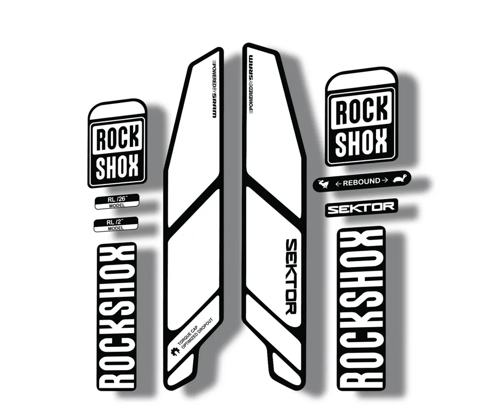 Rock Shox SEKTOR 2015 Fork Decal Mountain Bike Cycling Sticker Adhesive White - 1