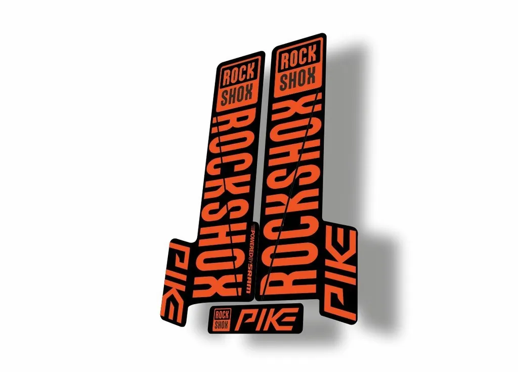 Rock Shox Pike 2018 Mountain Bike Cycling Decal Kit Sticker Adhesive Orange - 1