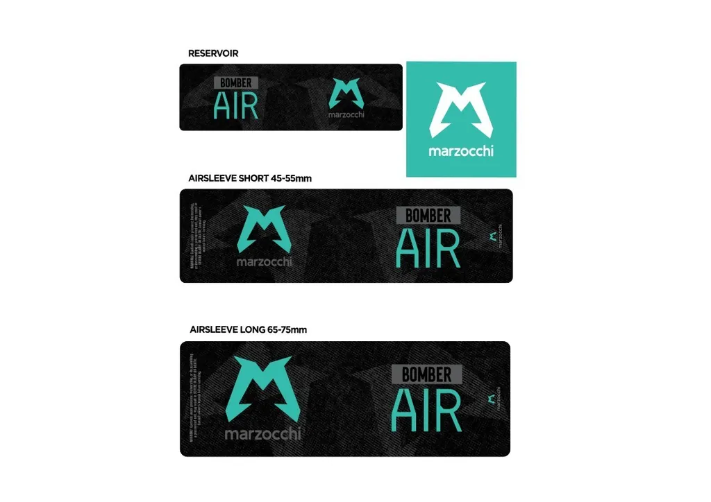 Marzocchi Bomber Air 2024 Rear Shock Sticker Decal Kit Adhesive Dolphin - 1