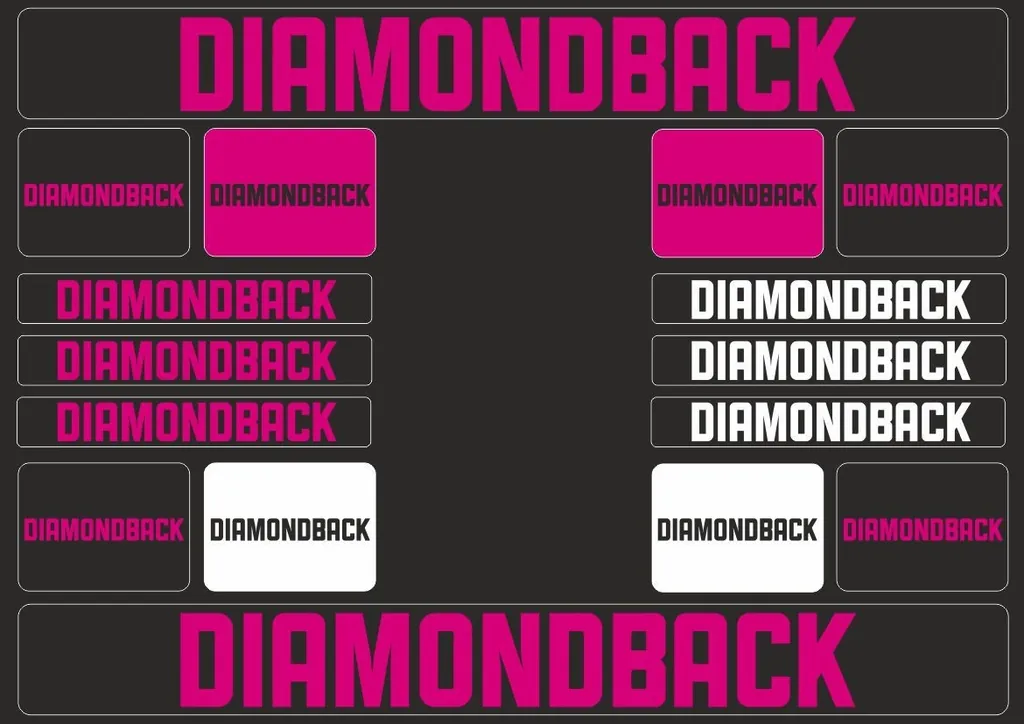 Bicycle Vinyl Frame Stickers – Compatible with DIAMONDBACK Bikes – Pink - 1