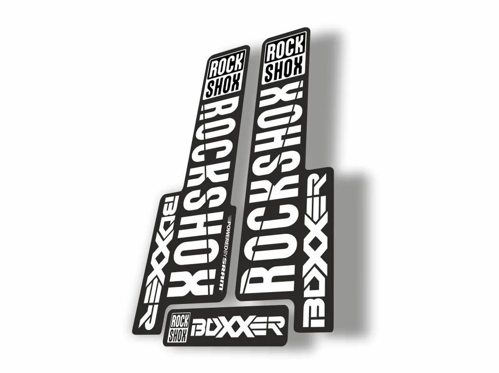 Rock Shox BOXXER 2018 Mountain Bike Cycling Decal Kit Sticker Adhesive White - 1