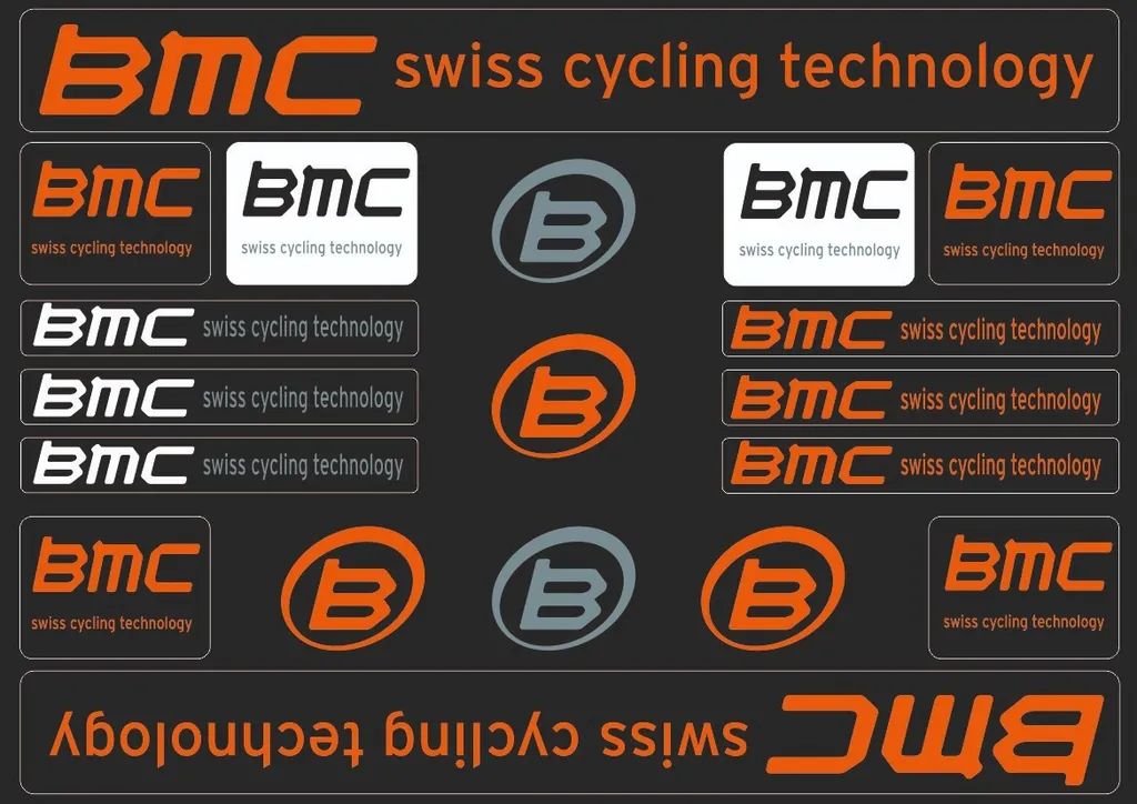 Bicycle Vinyl Frame Stickers Custom Compatible with BMC Orange - 1