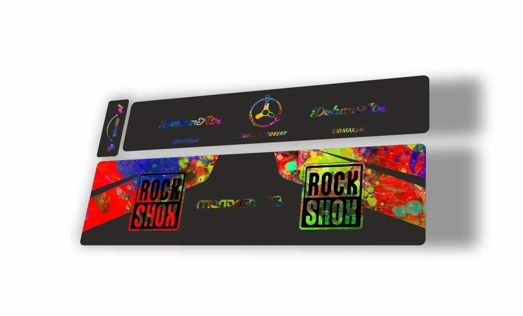 Rock Shox 2016 MONARCH RT3 Rear Shock MTB Decal Sticker Adhesive Oil Slick - 1