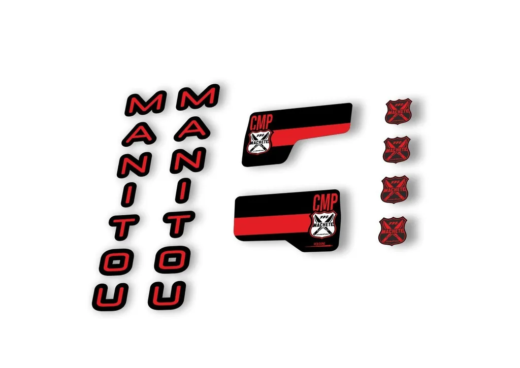 Manitou Machette Comp 2020 Fork Suspension Decal Kit Sticker Set Red - 1