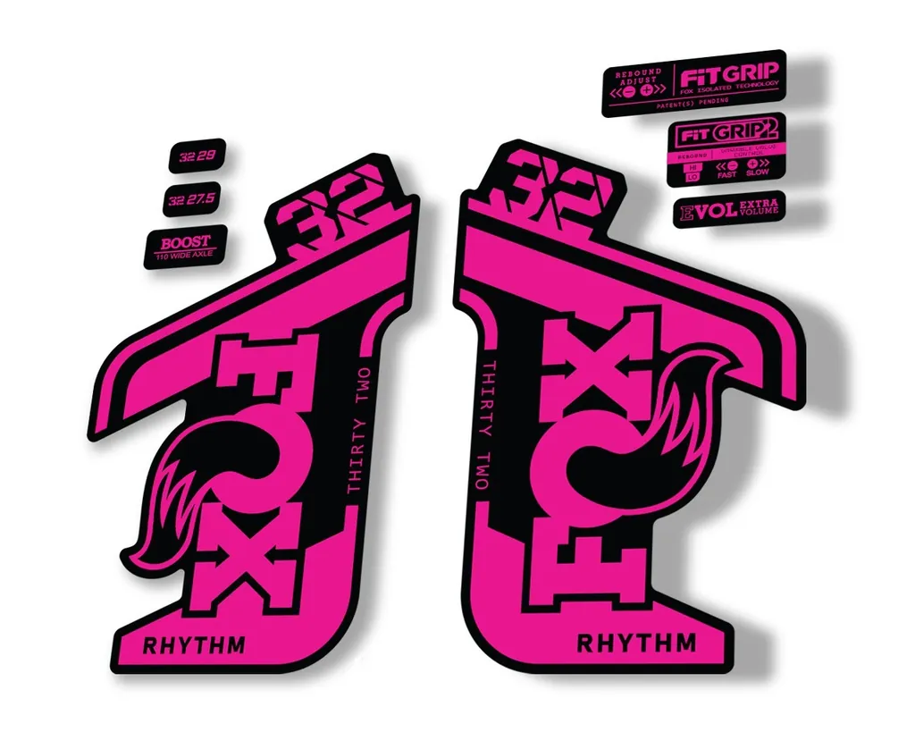 FOX 32 Rhythm 2021 Factory Fork Decals Suspension Sticker Pink - 1