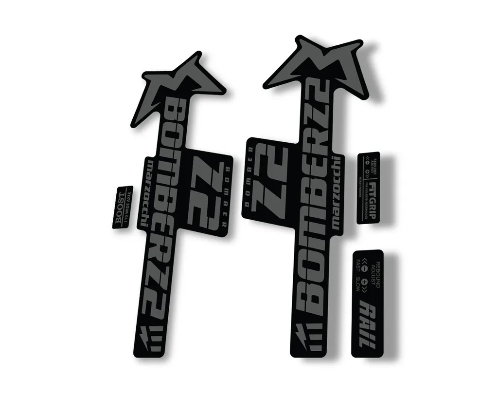 Marzocchi Bomber Z2 E Bike 2022 Fork Suspension Sticker Decal Kit Gray - 1