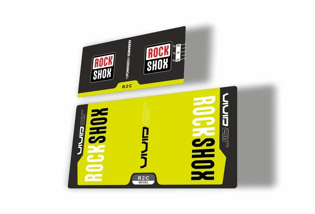 Rock Shox Vivid Air R2C 2015 Rear Shock MTB Decal Sticker Adhesive Lime Green - 1