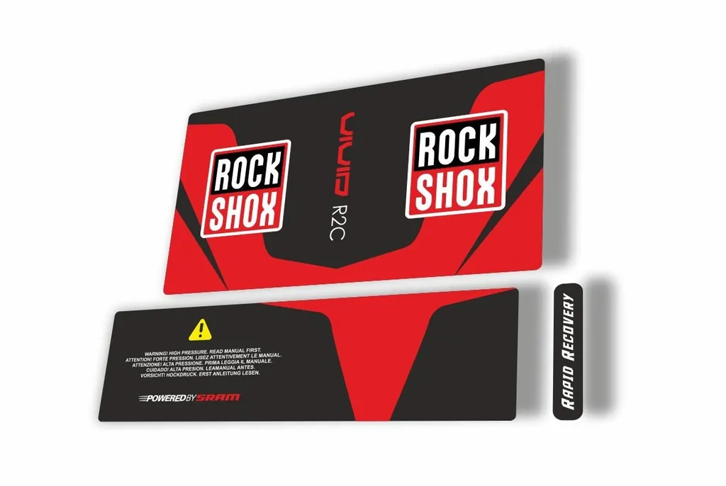 Rock Shox Vivid Air R2C 2017 Rear Shock MTB Decal Sticker Adhesive Red - 1