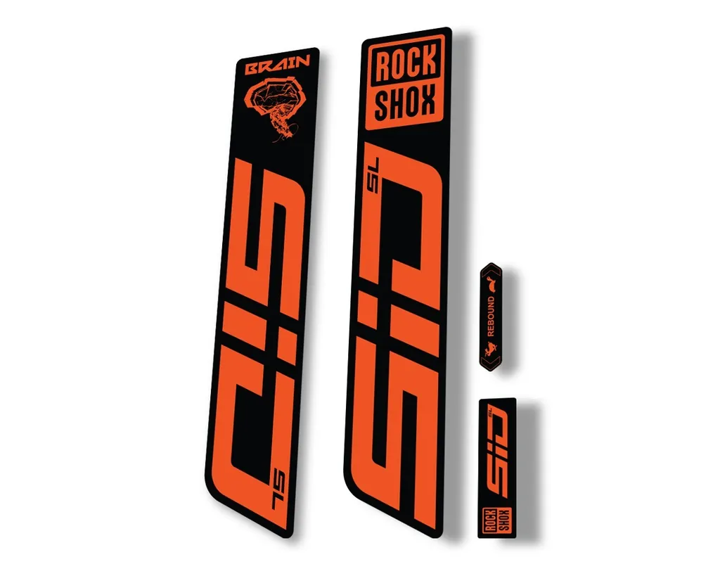 Rock Shox SID SL Brain 2021 Mountain Bike Cycling Decal Sticker Adhesive Orange - 1