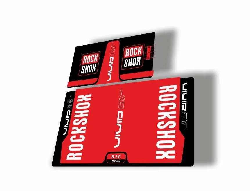 Rock Shox Vivid Air R2C 2016 Rear Shock MTB Decal Sticker Adhesive White Red - 1