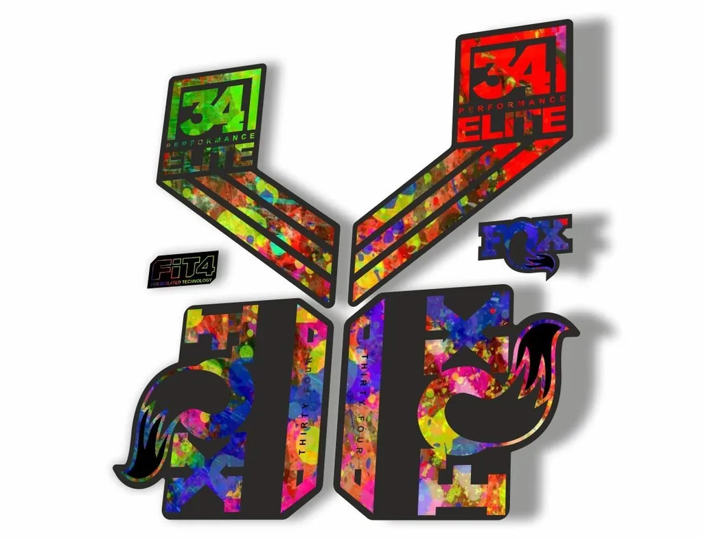 FOX 34 Elite Performance 2017-18 Fork Suspension Fctory Decal Sticker Oil Slick - 1