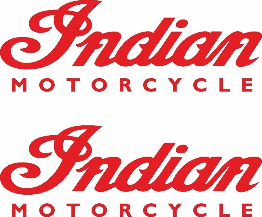 INDIAN MOTORCYLES Vinyl Sticker Decal Adhesive Set 8.4" x 2.9" Red 2 Pcs - 1
