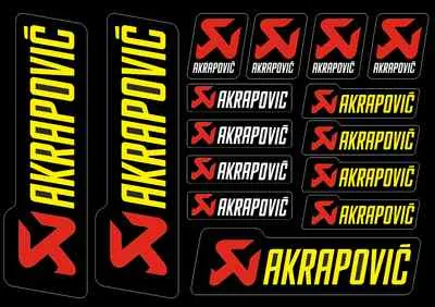 Akrapovic Decals Stickers for Exhaust Graphic Set Vinyl Adhesive 15 Pcs - 1
