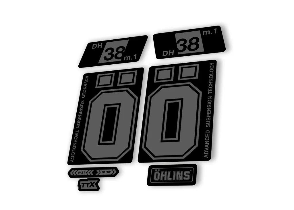 Ohlins DH38 M.1 2022 Fork Decal Mountain Bike Cycling Sticker Adhesive Gray - 1