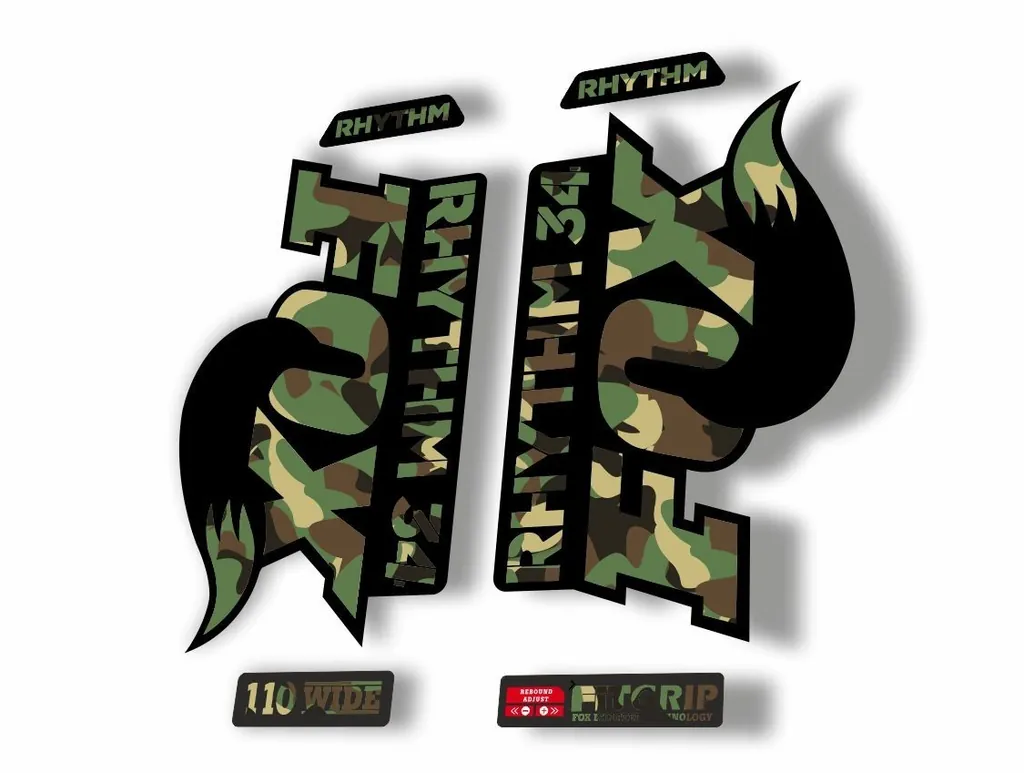FOX 34 Rhythm 2018 Forks Suspension Factory Decal Sticker Adhesive Camuflage - 1