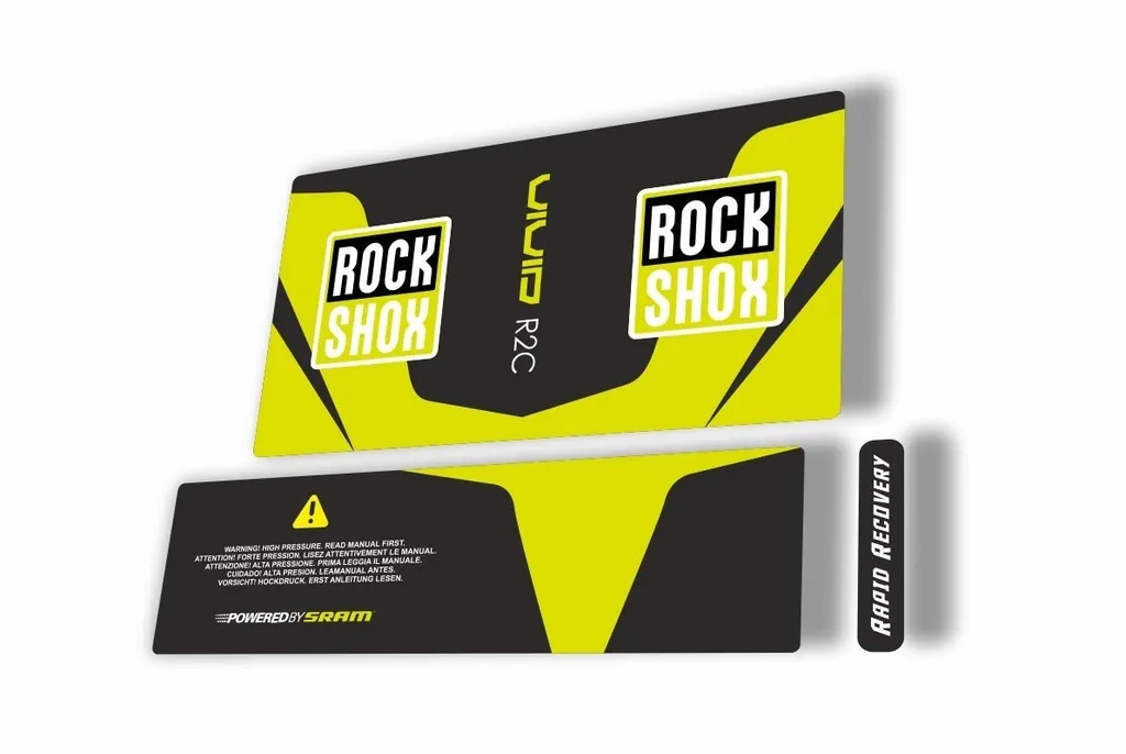 Rock Shox Vivid Air R2C 2017 Rear Shock MTB Decal Sticker Adhesive Lime Green - 1