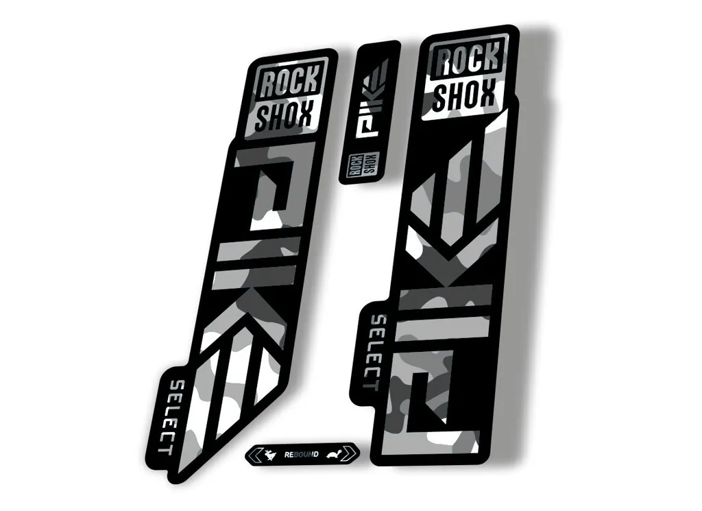 Rock Shox PIKE SELECT 2023 Mountain Bike Cycling Decal Sticker White Camo - 1