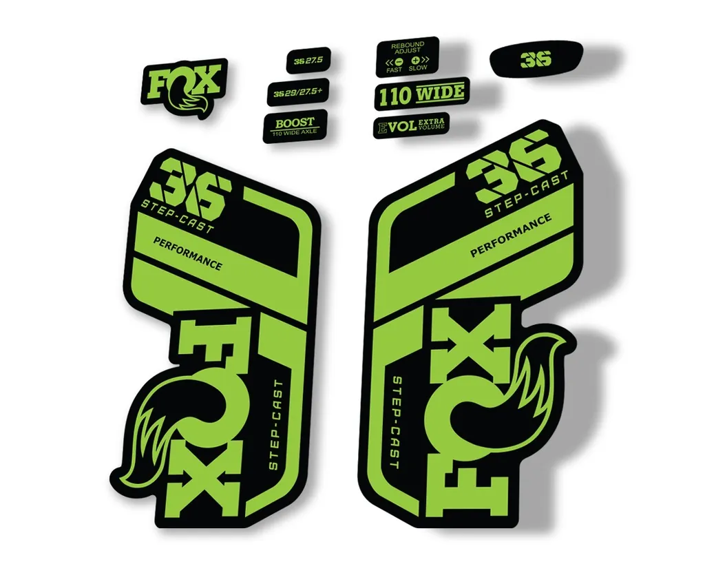 FOX 36 Step Cast SC 2021 Performance Fork Decals Suspension Sticker Green - 1