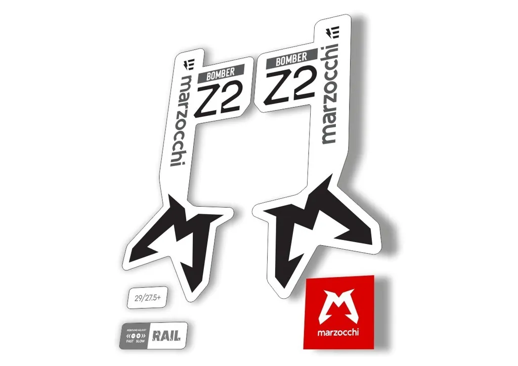 Marzocchi Bomber Z2 Eoptimized 2025 Fork Suspension Sticker Decal Kit Black - 1