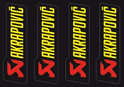 Akrapovic Decals Stickers for Exhaust Graphic Factory Set Vinyl Adhesive 4 Pcs - 1