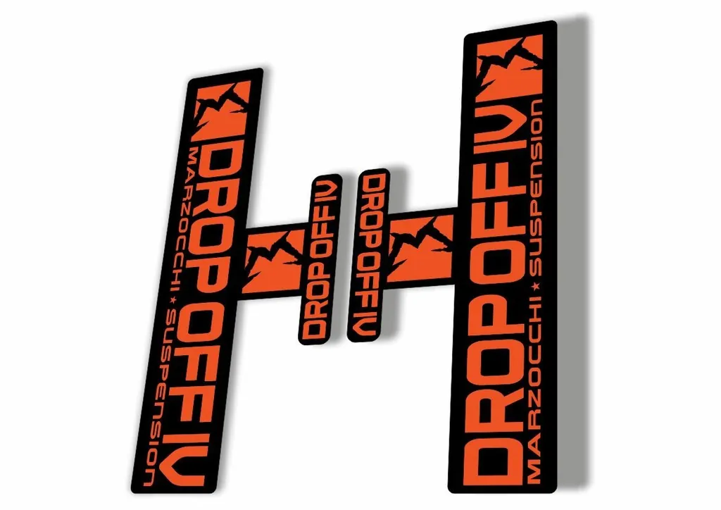 Marzocchi Drop Off 4 IV 2006 Fork Suspension Sticker Decal Kit Adhesive Orange - 1