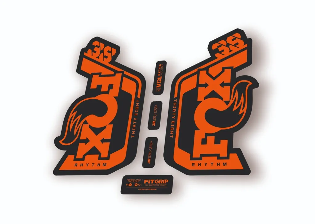 Fox 38 Rhythm 2024 Fork Suspension Factory Decal Sticker Adhesive Orange - 1