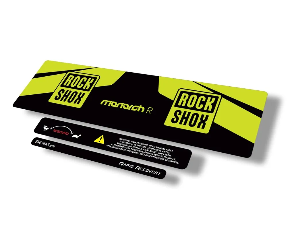 Rock Shox 2016 Monarch R Rear Shock Decal Sticker Adhesive Set Lime Green - 1