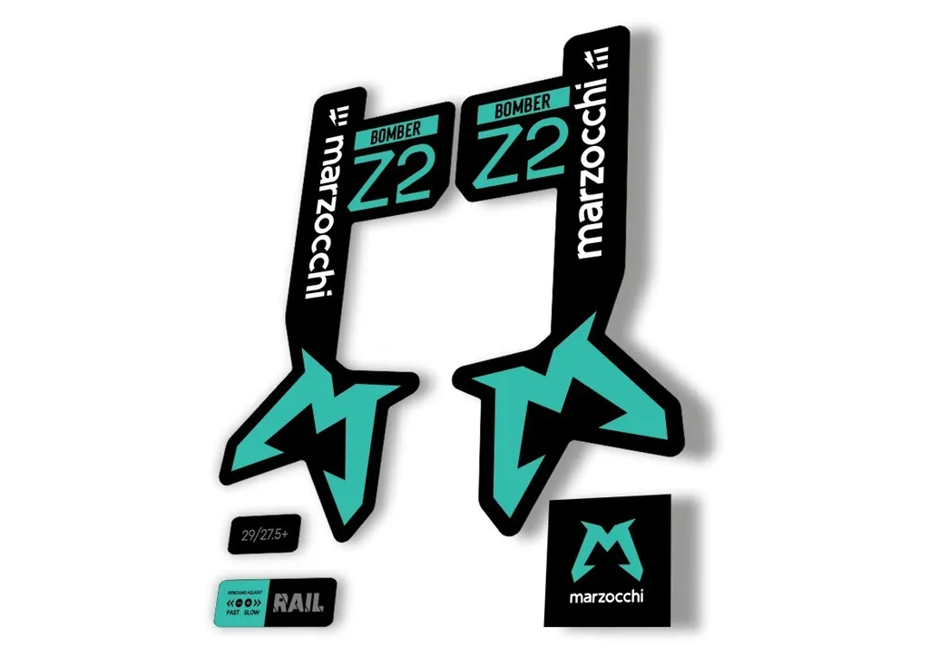 Marzocchi Bomber Z2 Eoptimized 2025 Fork Suspension Sticker Decal Kit Dolphin - 1