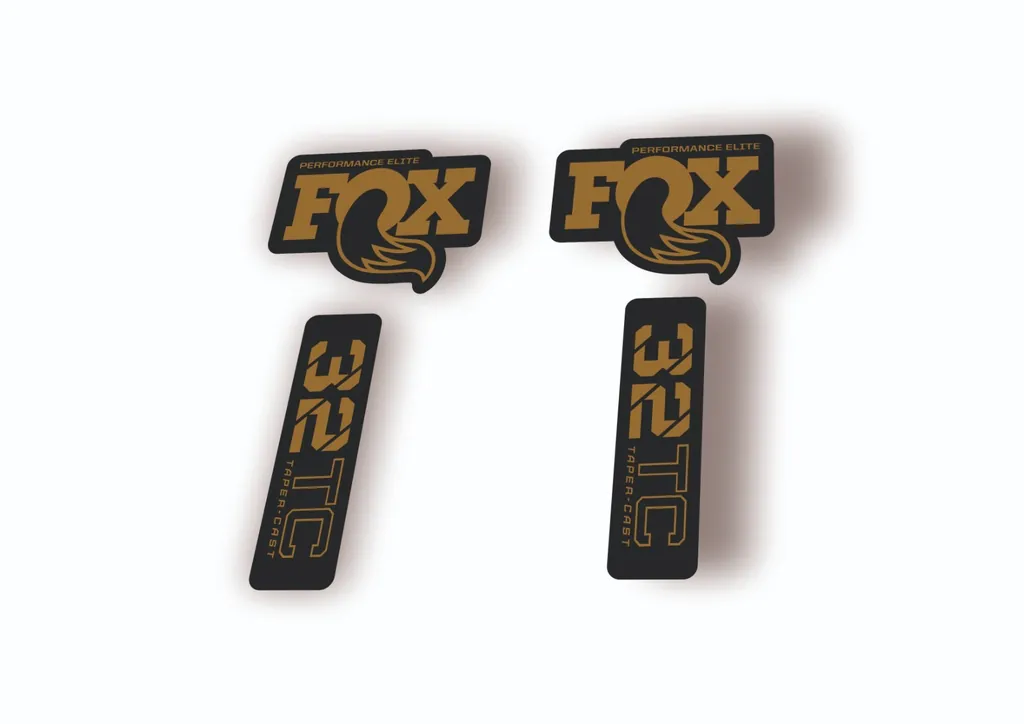 FOX 32 Taper Cast Elite 2024 Fork Suspension Factory Decal Sticker Adhesive Gold - 1