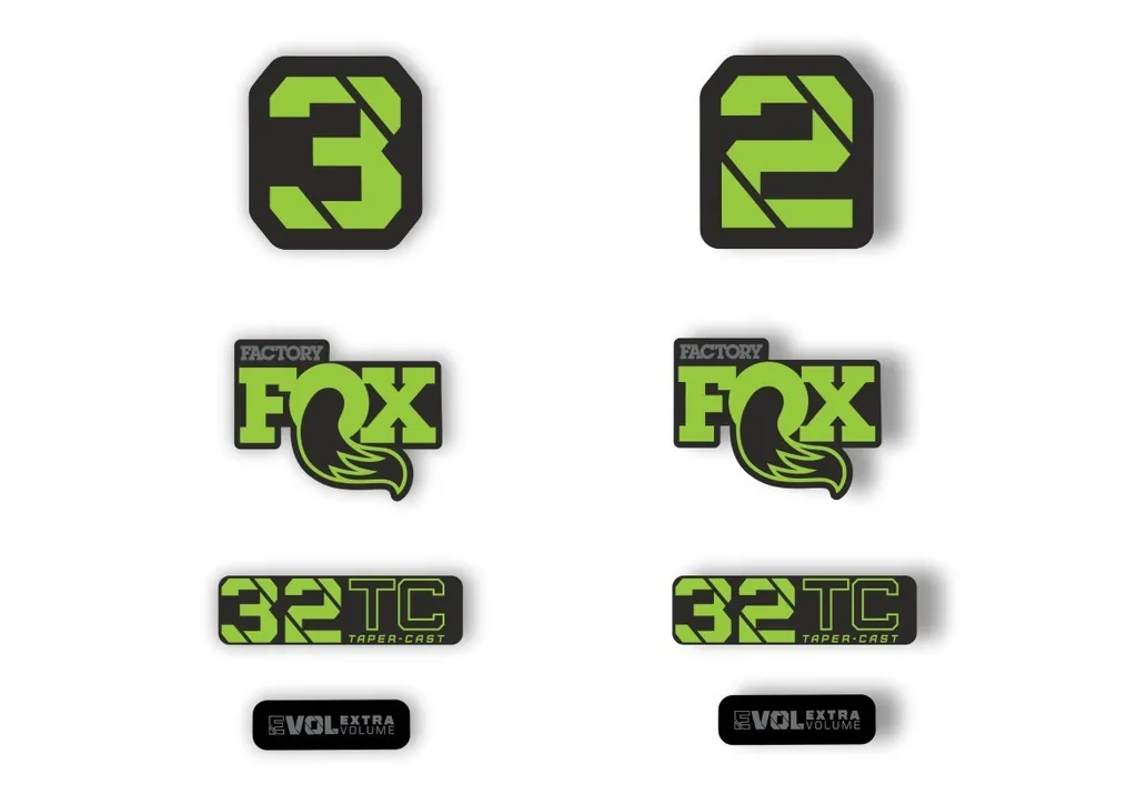 FOX 32 Taper Cast 2022 Factory Fork Decals Suspension Sticker Green - 1