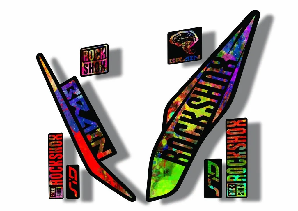 Rock Shox SID Brain 2017 Mountain Bike Cycling Decal Sticker Adhesive Oil Slick - 1