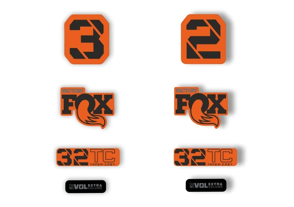 FOX 32 Taper Cast 2022 Factory Fork Decals Suspension Sticker Orange - 1
