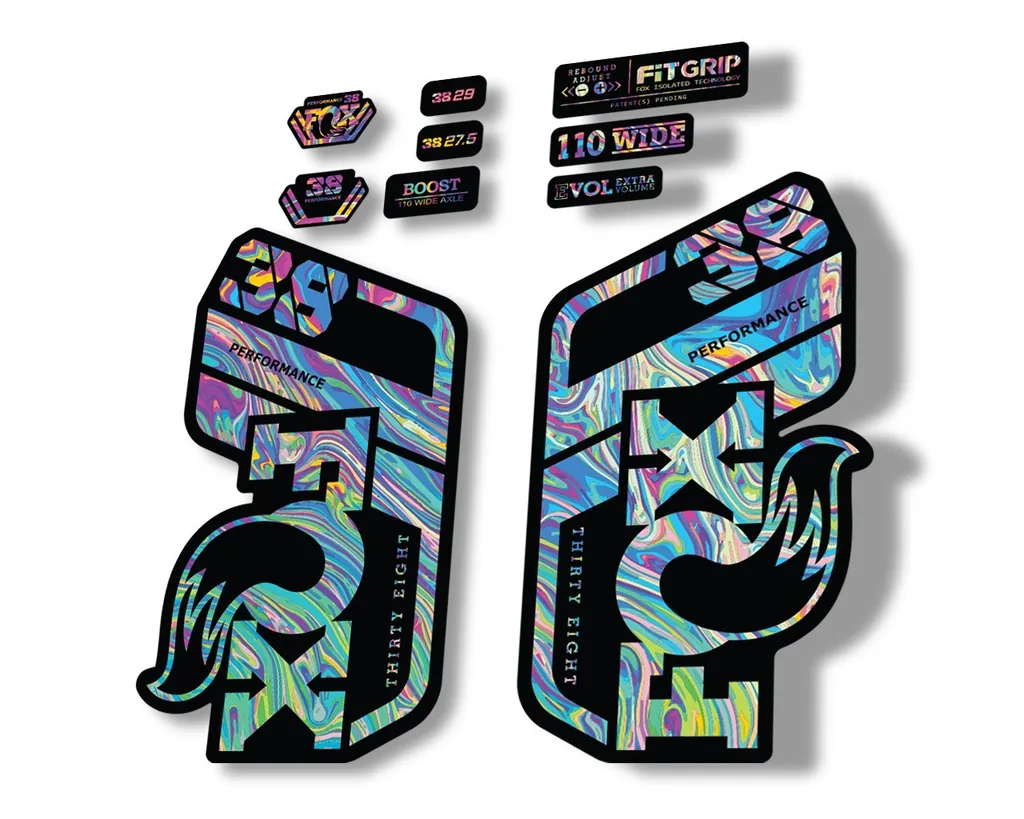 FOX 38 Performance 2021 Forks Suspension Factory Decal Sticker Oil Slick1 - 1