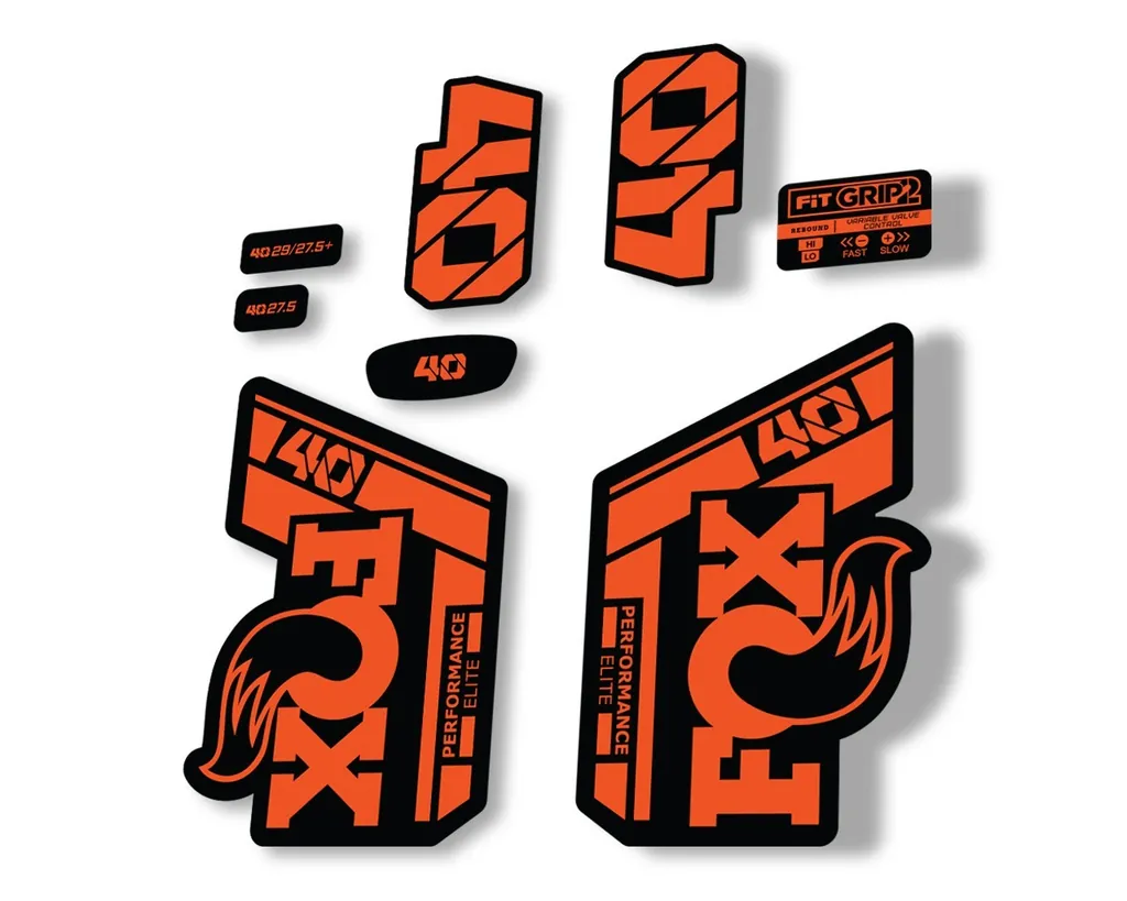 FOX 40 Performance Elite 2021 Fork Decals Suspension Sticker Adhesive Orange - 1