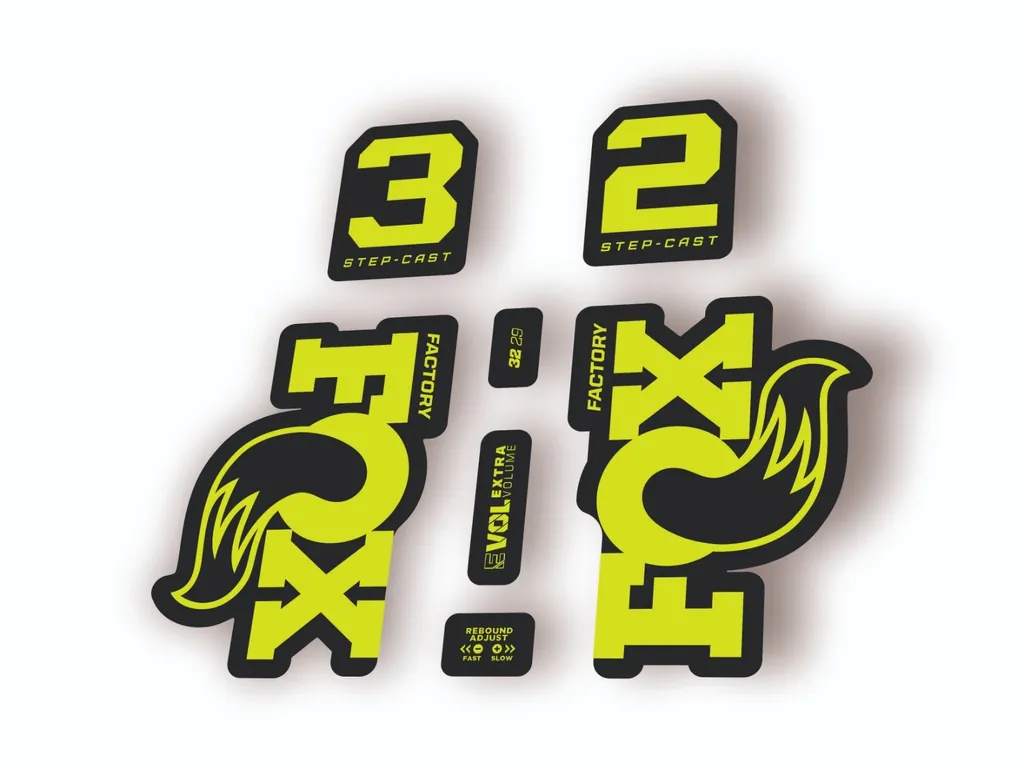 Fox 32 Step Cast 2025 Fork Suspension Factory Decal Sticker Adhesive Lime Green - 1