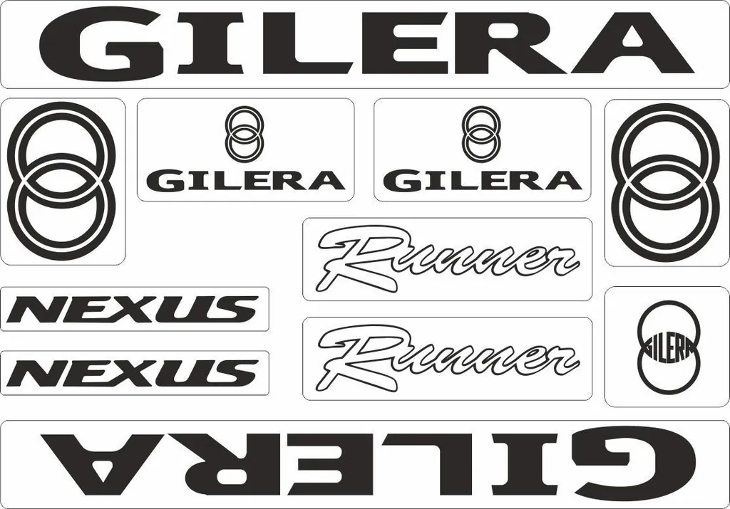 Gilera Runner Nexus Motorcycle Decals Stickers Bike Graphic Set Vinyl Logo White - 1