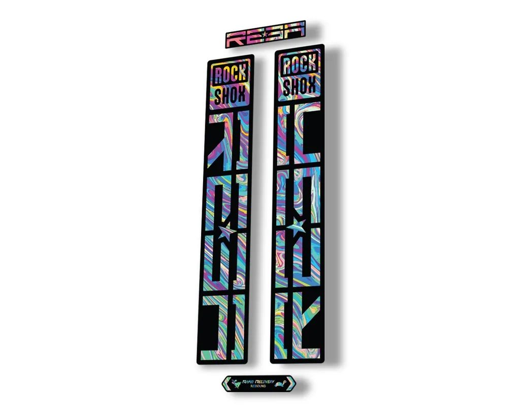 Rock Shox REBA 2021 Fork Decal Mountain Bike Sticker Adhesive Set Oil Slick 1 - 1