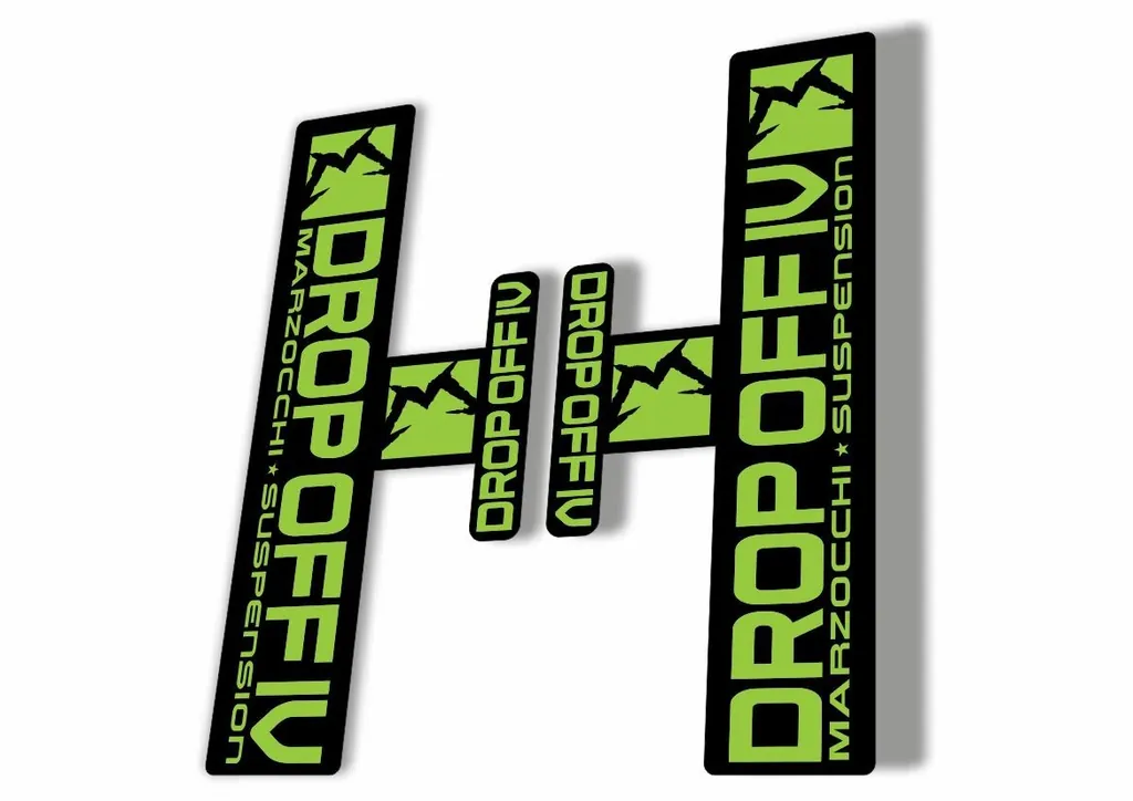 Marzocchi Drop Off 4 IV 2006 Fork Suspension Sticker Decal Kit Adhesive Green - 1