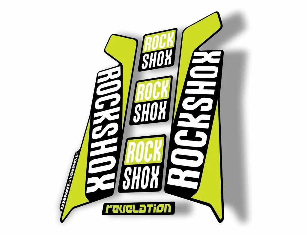 Rock Shox REVELATION 2016 Mountain Bike Cycling Decal Kit Sticker Lime Green - 1