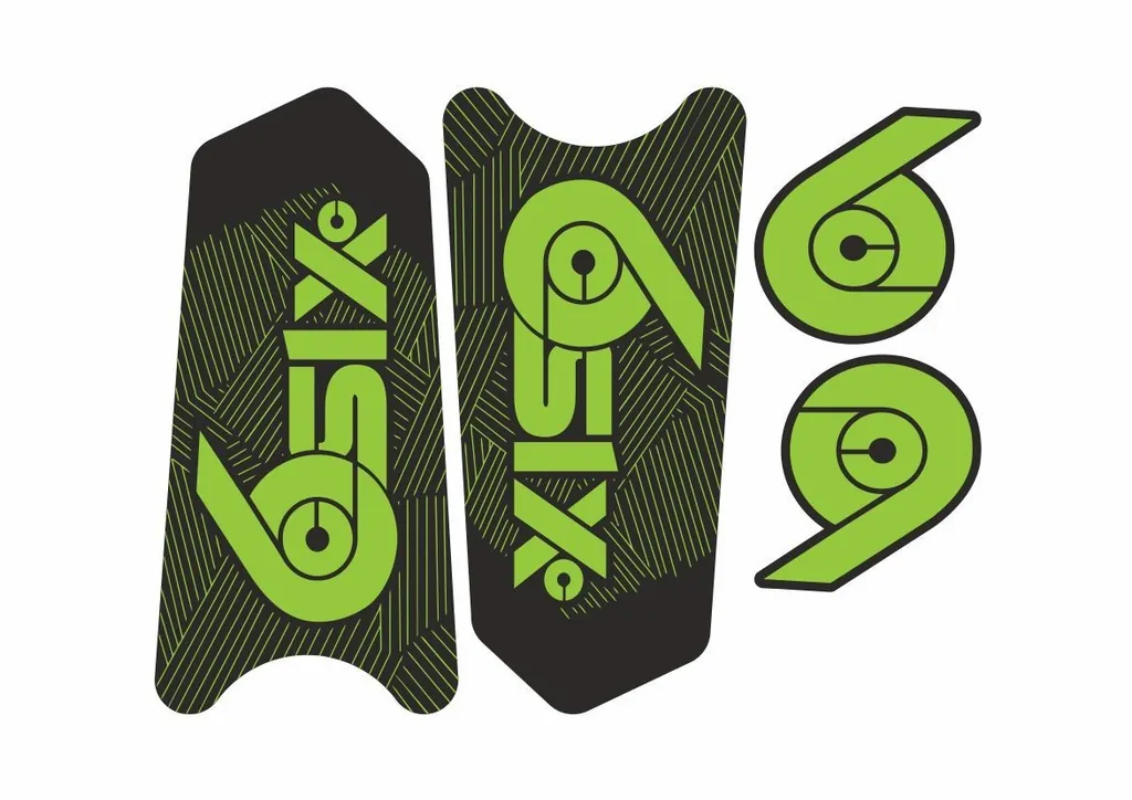 Race Face SixC Crank Decals Set Stickers Mountain Bike Adhesive Green 2Pcs - 1