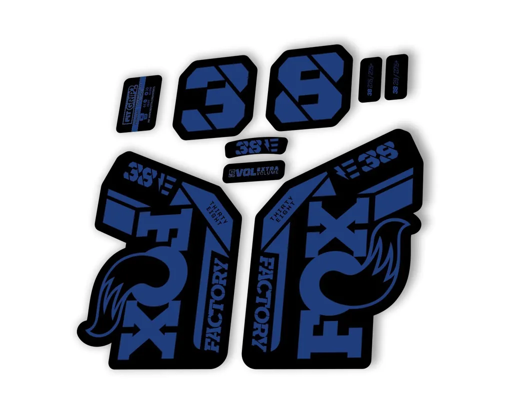 FOX 38 2021 E Bike Forks Suspension Factory Decal Sticker Adhesive Dark Blue - 1