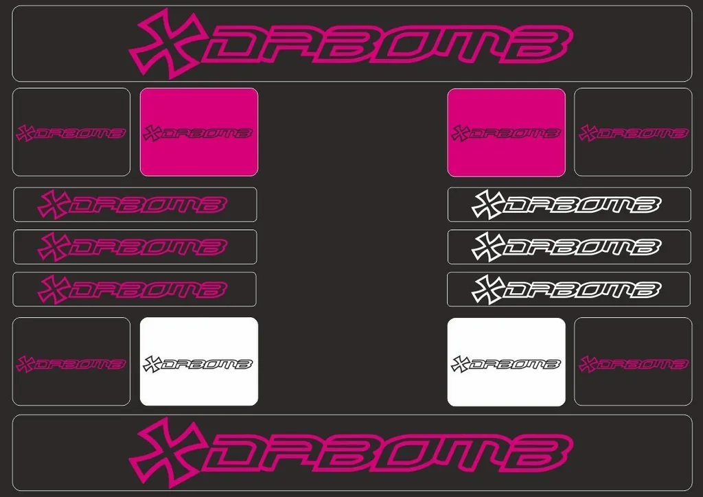 Bicycle Vinyl Frame Stickers – Compatible with DABOMB Bikes – Pink - 1