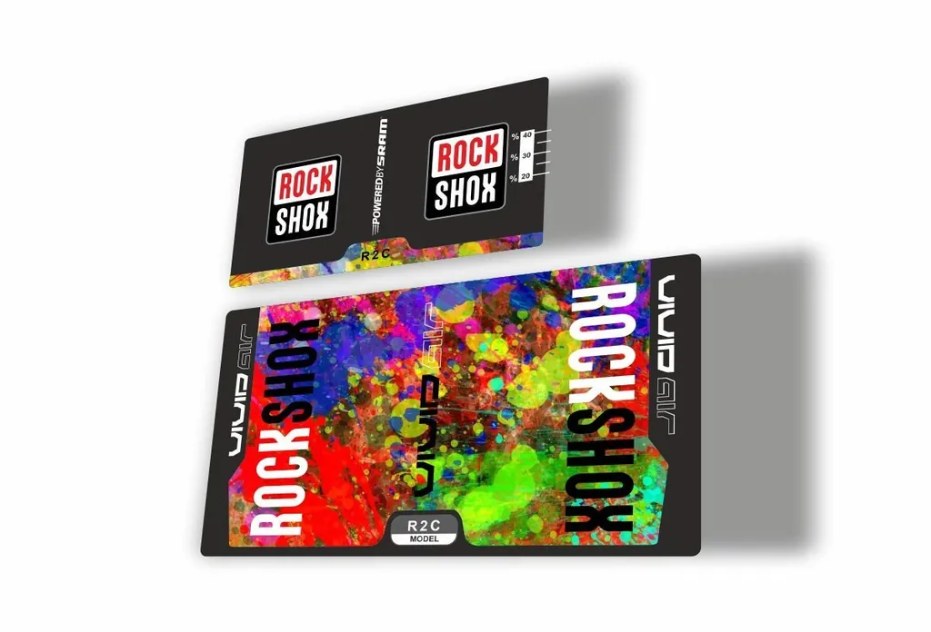 Rock Shox Vivid Air R2C 2015 Rear Shock MTB Decal Sticker Adhesive Oil Slick - 1