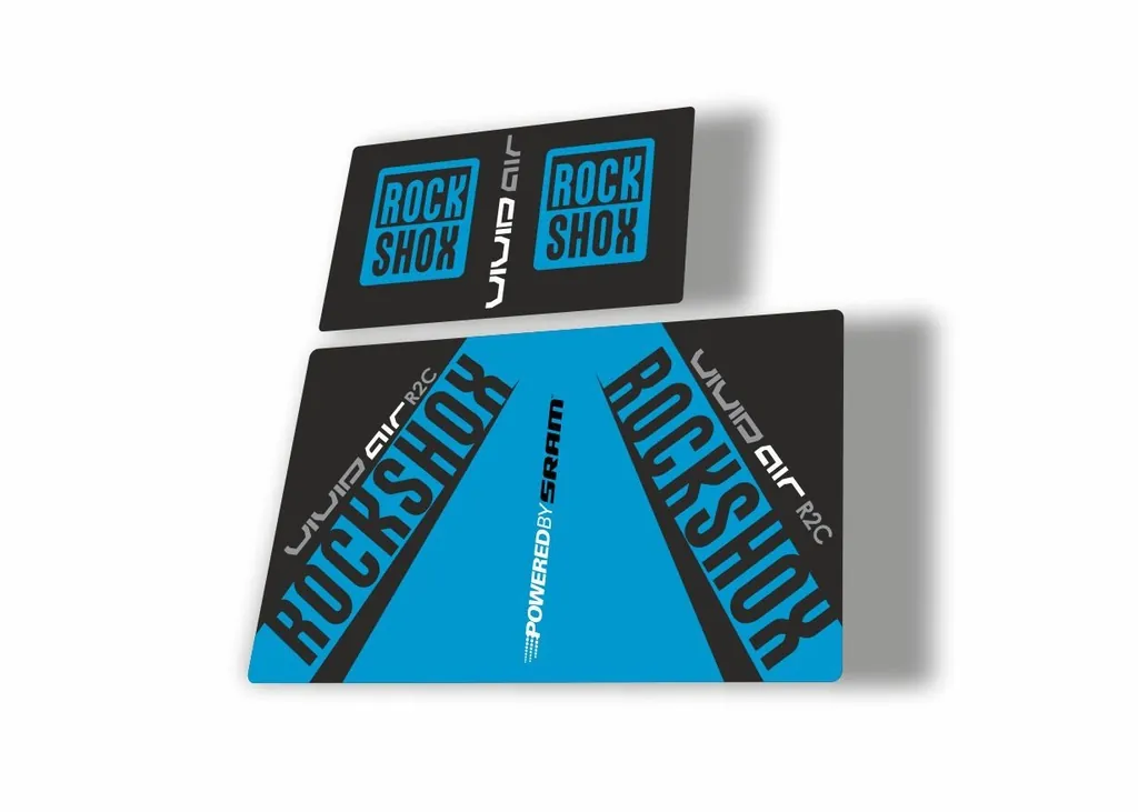 Rock Shox Vivid Air R2C 2017 Rear Shock MTB Decal Sticker Adhesive Blue - 1