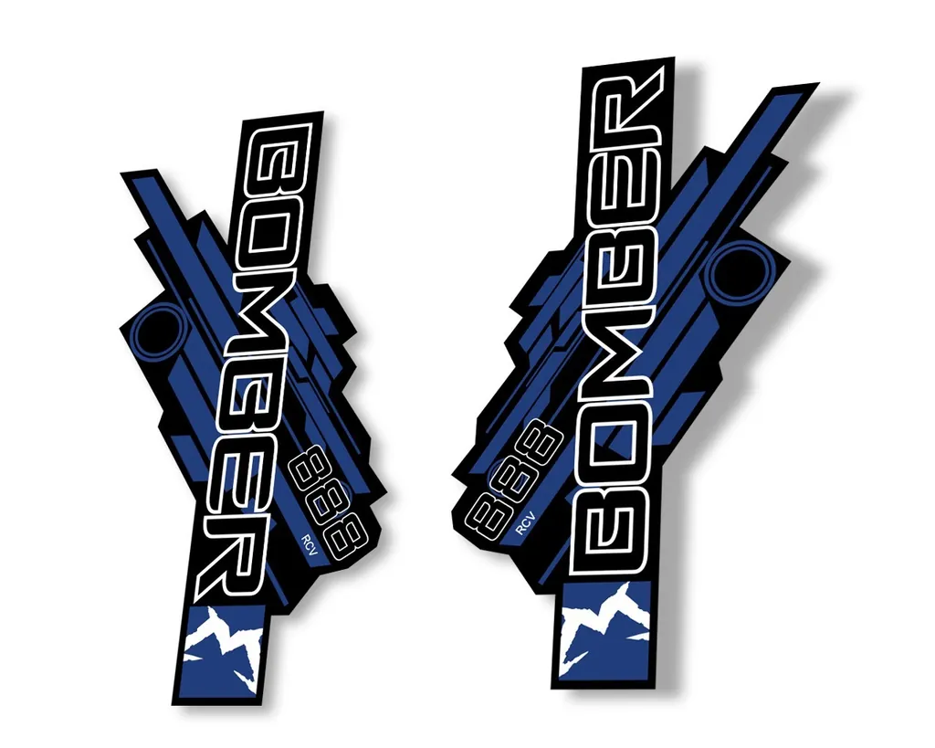 Marzocchi Bomber 888 RCV 2014 Fork Suspension Sticker Decal Kit Dark Blue - 1