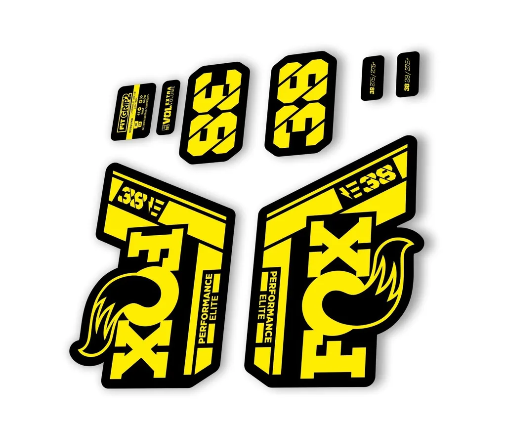 FOX 38 P. Elite E Bike 2021 Forks Suspension Factory Decal Sticker Yellow - 1